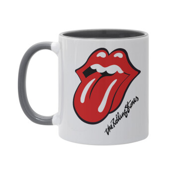 The rolling stones, Κούπα χρωματιστή γκρι, κεραμική, 330ml