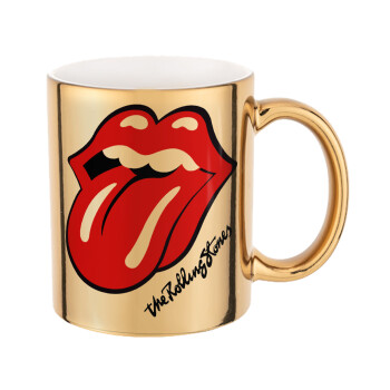 The rolling stones, Mug ceramic, gold mirror, 330ml