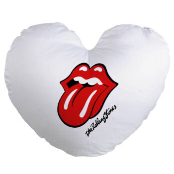 The rolling stones, Μαξιλάρι καναπέ καρδιά 40x40cm περιέχεται το  γέμισμα