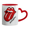 Mug heart red handle, ceramic, 330ml
