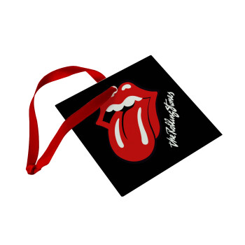 The rolling stones, Christmas ornament, glass square ornament 9x9cm