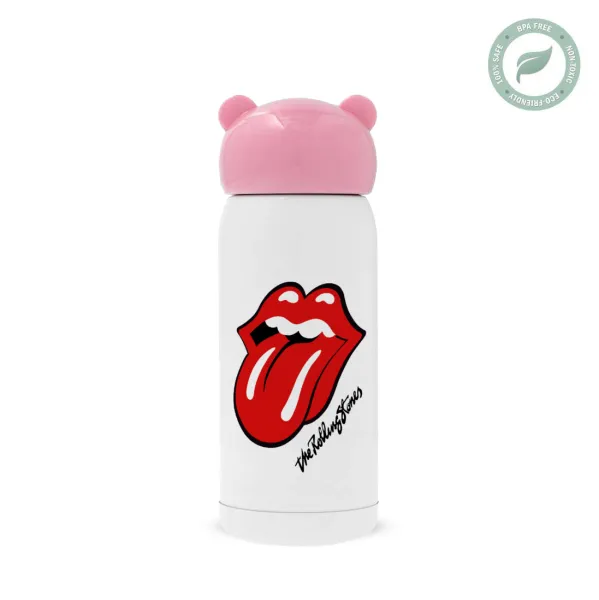 The rolling stones — Pink stainless steel thermal flask, 320ml