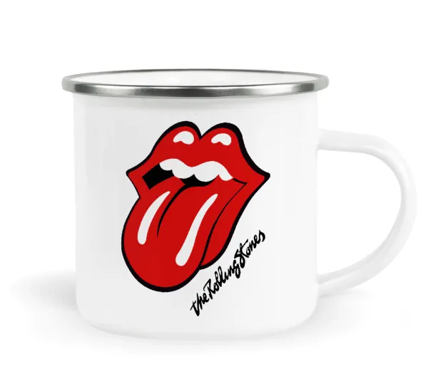 The rolling stones — Metallic enamel cup white 360ml