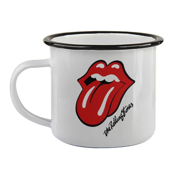 The rolling stones — Enamel mug with black rim, 360ml