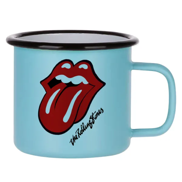 The rolling stones — Κούπα Μεταλλική εμαγιέ ΜΑΤ σιέλ 360ml