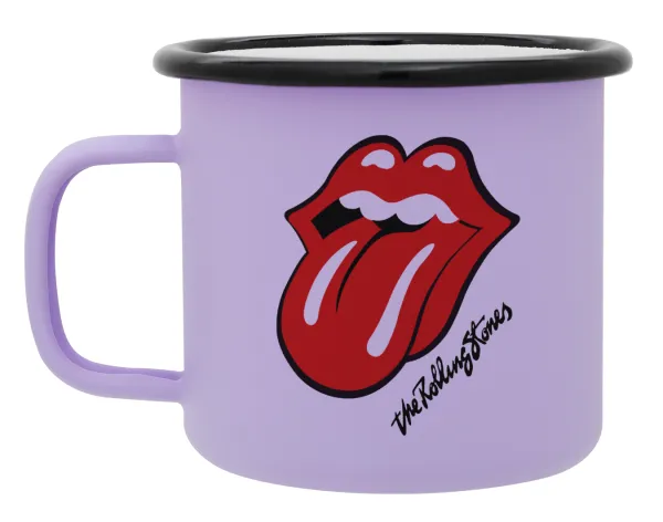 The rolling stones — Metal enamel mug, matte light pastel purple, 360ml