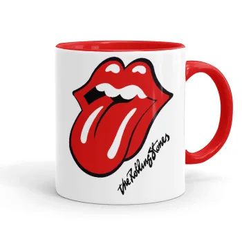 The rolling stones, Κούπα χρωματιστή κόκκινη, κεραμική, 330ml