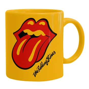 The rolling stones, Κούπα, κεραμική κίτρινη, 330ml