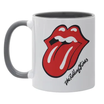 The rolling stones, Κούπα χρωματιστή γκρι, κεραμική, 330ml