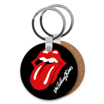 The rolling stones, Μπρελόκ Ξύλινο στρογγυλό MDF Φ5cm