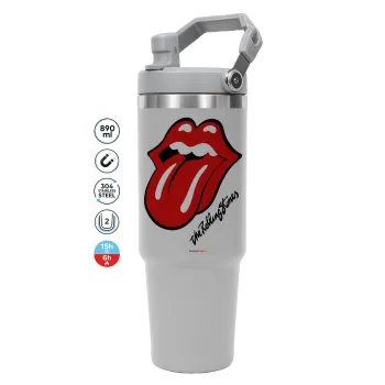 The rolling stones, GREY color, 890ml (30oz) stainless Steel Tumbler with Handle