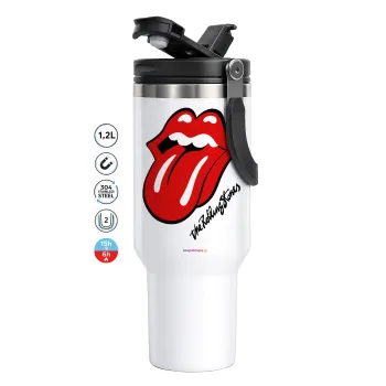 The rolling stones, Mega Stainless steel Tumbler with lid, double wall 1,2L