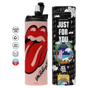 The rolling stones, Tumbler stainless steel PINK 600ml