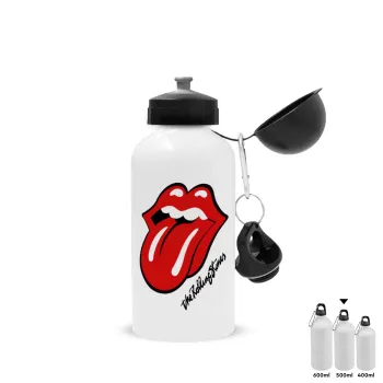 The rolling stones, Μεταλλικό παγούρι νερού, Λευκό, αλουμινίου 500ml