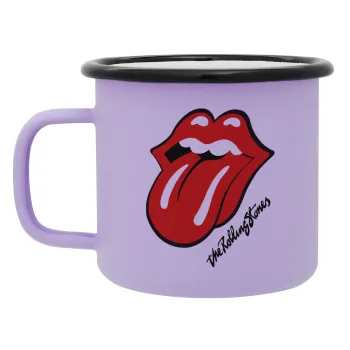 The rolling stones, Κούπα Μεταλλική εμαγιέ ΜΑΤ Light Pastel Purple 360ml