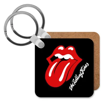 The rolling stones, Μπρελόκ Ξύλινο τετράγωνο MDF