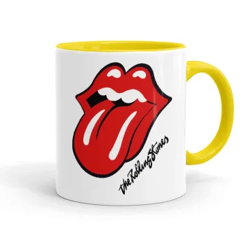 The rolling stones, Mug colored yellow, ceramic, 330ml