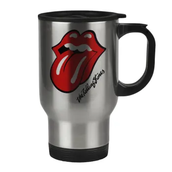 The rolling stones, Κούπα ταξιδιού ανοξείδωτη με καπάκι, διπλού τοιχώματος (θερμό) 450ml