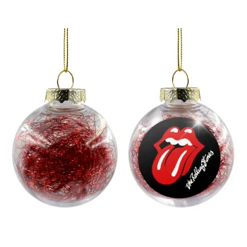 The rolling stones, Transparent Christmas tree ball ornament with red filling 8cm