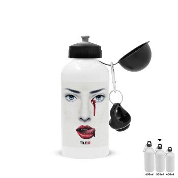 True blood, Metal water bottle, White, aluminum 500ml