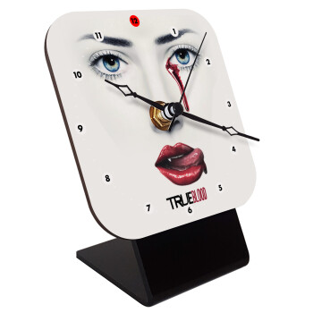 True blood, Quartz Wooden table clock with hands (10cm)