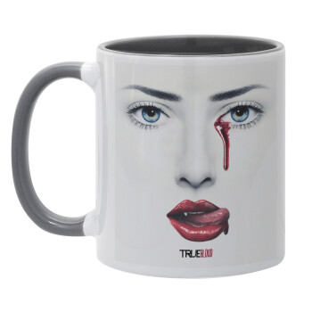 True blood, Mug colored grey, ceramic, 330ml