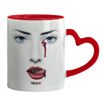 True blood, Mug heart red handle, ceramic, 330ml