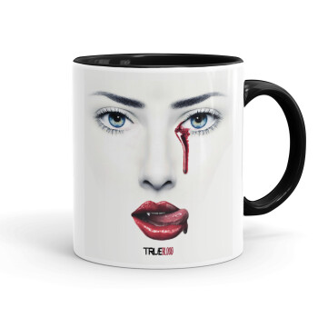 True blood, Mug colored black, ceramic, 330ml