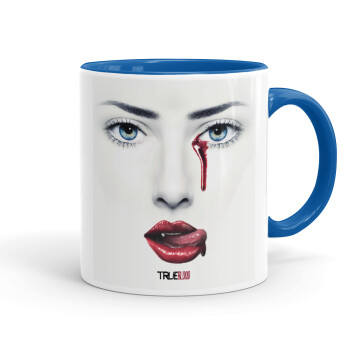 True blood, Mug colored blue, ceramic, 330ml