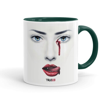 True blood, Mug colored green, ceramic, 330ml