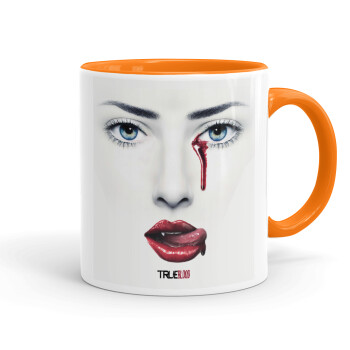 True blood, Mug colored orange, ceramic, 330ml