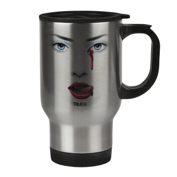 True blood, Stainless steel travel mug with lid, double wall 450ml