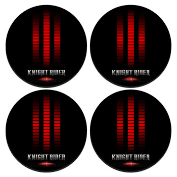 the knight rider, SET of 4 round wooden coasters (9cm)