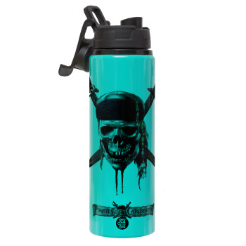 Pirates of the Caribbean, Metallic water bottle with safety lid, 850ml aluminum