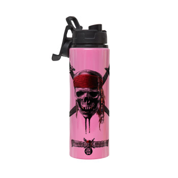 Pirates of the Caribbean, Metallic water bottle with safety lid, 850ml aluminum