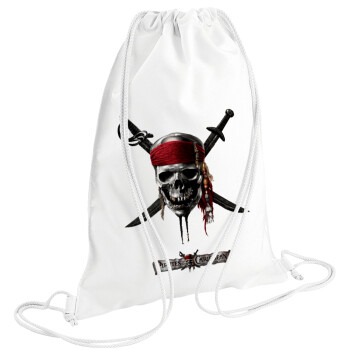 Pirates of the Caribbean, Backpack pouch GYMBAG white (28x40cm)