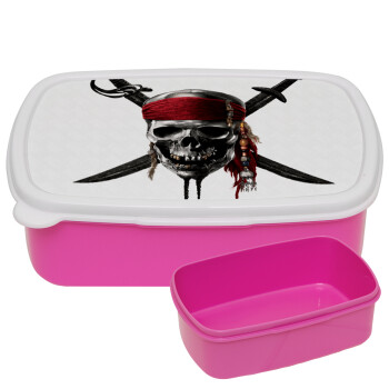 Pirates of the Caribbean, ΡΟΖ παιδικό δοχείο φαγητού (lunchbox) πλαστικό (BPA-FREE) Lunch Βox M18 x Π13 x Υ6cm