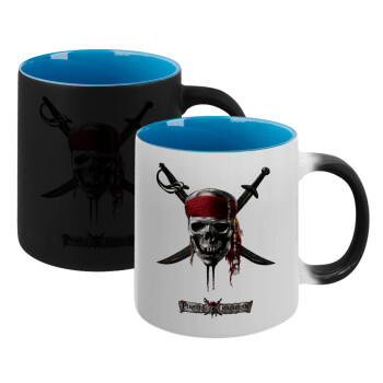 Pirates of the Caribbean, Κούπα Μαγική εσωτερικό μπλε, κεραμική 330ml που αλλάζει χρώμα με το ζεστό ρόφημα