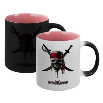 Pirates of the Caribbean, Κούπα Μαγική εσωτερικό ΡΟΖ, κεραμική 330ml που αλλάζει χρώμα με το ζεστό ρόφημα