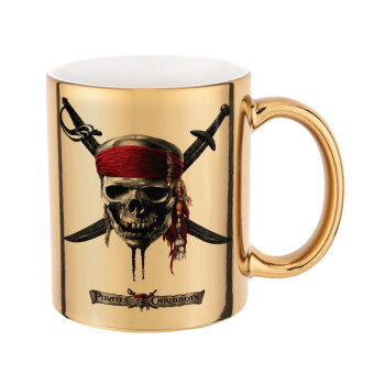 Pirates of the Caribbean, Mug ceramic, gold mirror, 330ml