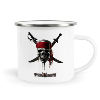 Pirates of the Caribbean, Metallic enamel cup white 360ml