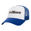 Adult Structured Trucker Hat, with Mesh, WHITE/BLUE (100% COTTON, ADULT, UNISEX, ONE SIZE)