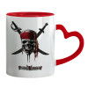 Mug heart red handle, ceramic, 330ml