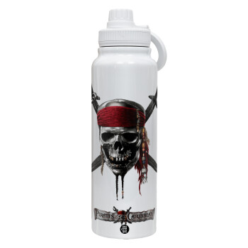 Pirates of the Caribbean, 1L Stainless Steel Thermal Bottle with Phone Holder & Double Wall Insulation