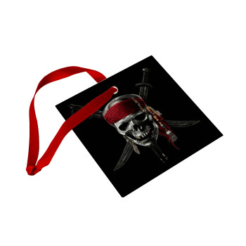 Pirates of the Caribbean, Χριστουγεννιάτικο στολίδι γυάλινο τετράγωνο 9x9cm