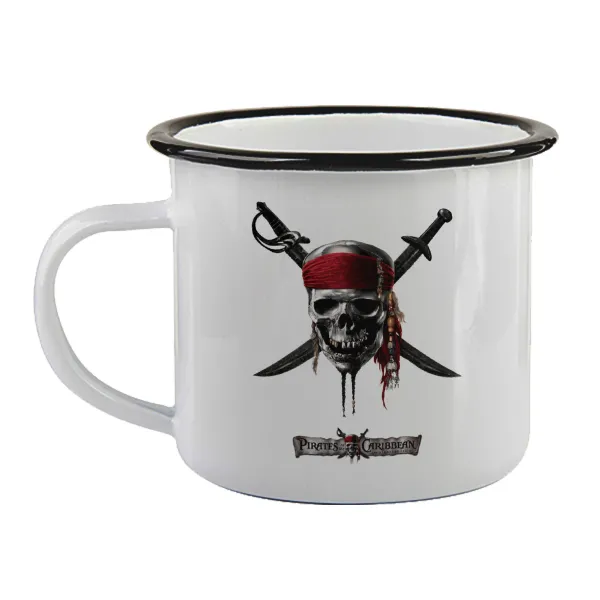 Pirates of the Caribbean — Enamel mug with black rim, 360ml