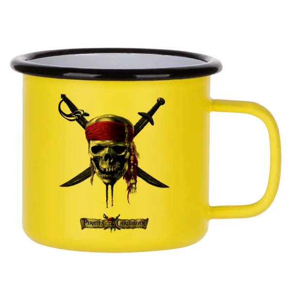 Pirates of the Caribbean — Κούπα Μεταλλική εμαγιέ ΜΑΤ Κίτρινη 360ml