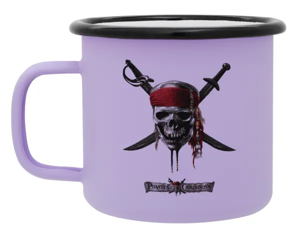 Pirates of the Caribbean — Metal enamel mug, matte light pastel purple, 360ml