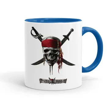 Pirates of the Caribbean, Κούπα χρωματιστή μπλε, κεραμική, 330ml