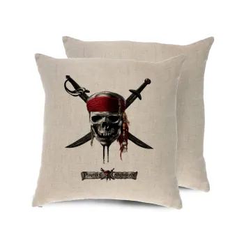 Pirates of the Caribbean, Μαξιλάρι καναπέ ΛΙΝΟ 40x40cm περιέχεται το  γέμισμα